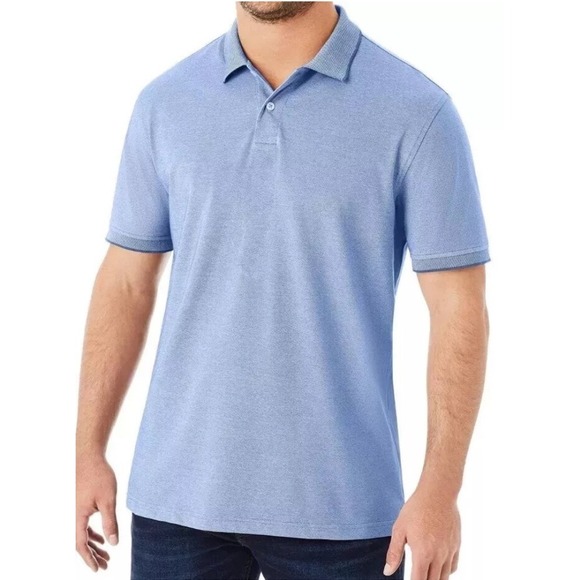 Member's Mark Men's XL Stretch Cotton Pique Polos Blue and Green Lot Of 2 NWOT - Picture 2 of 16